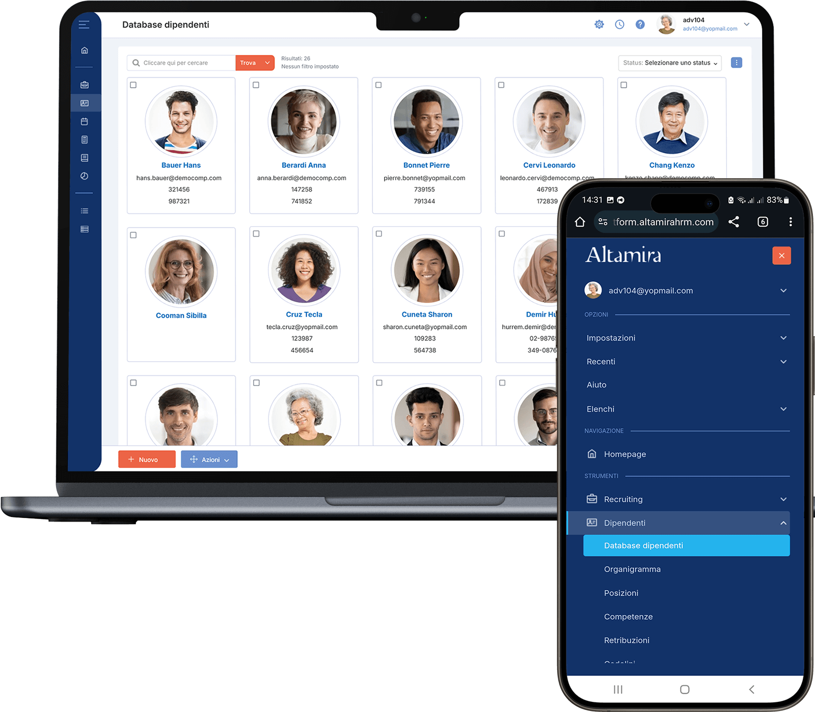 screenshot of Altamira HRM